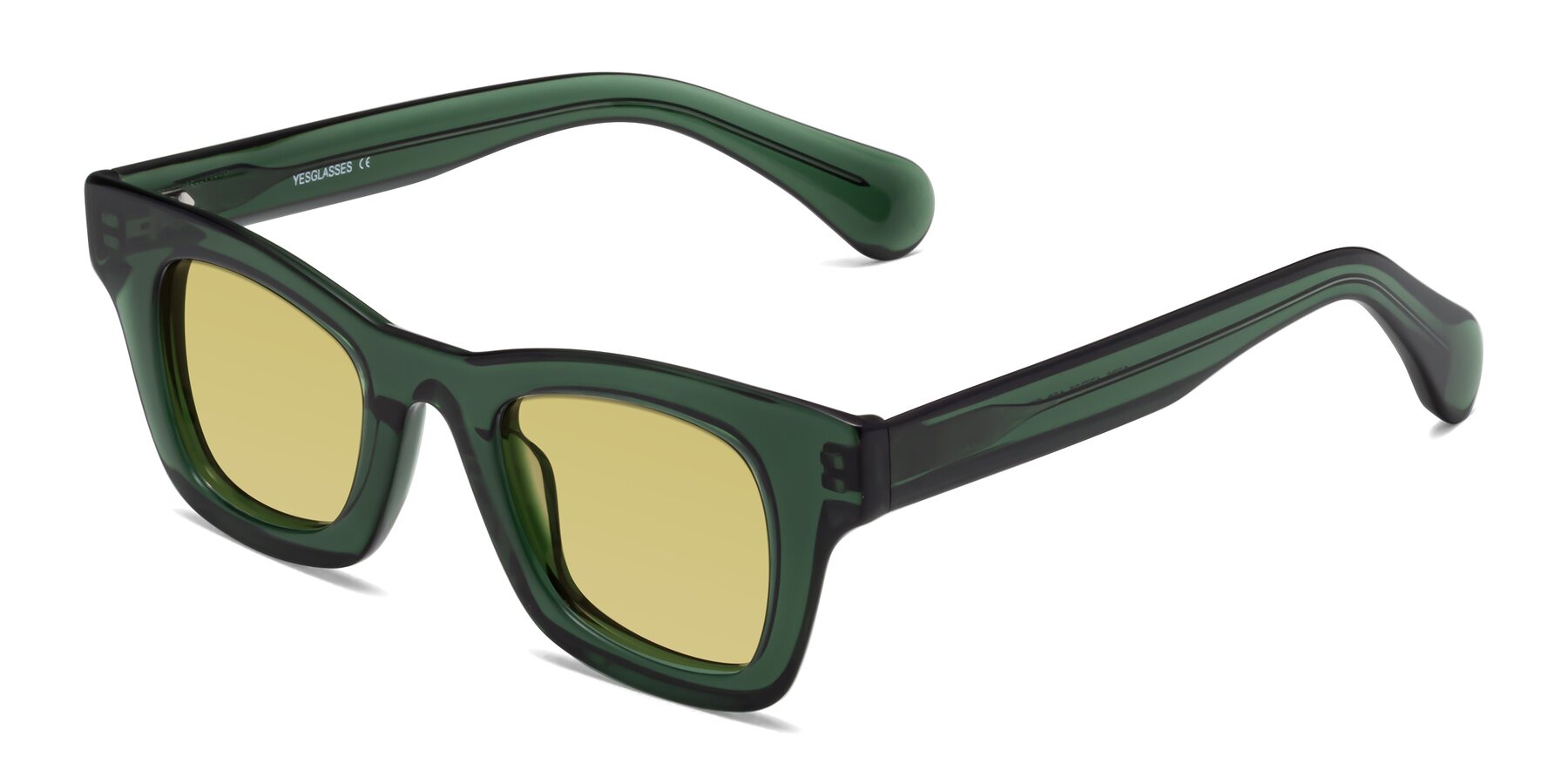 Angle of Route in Jade Green with Medium Champagne Tinted Lenses