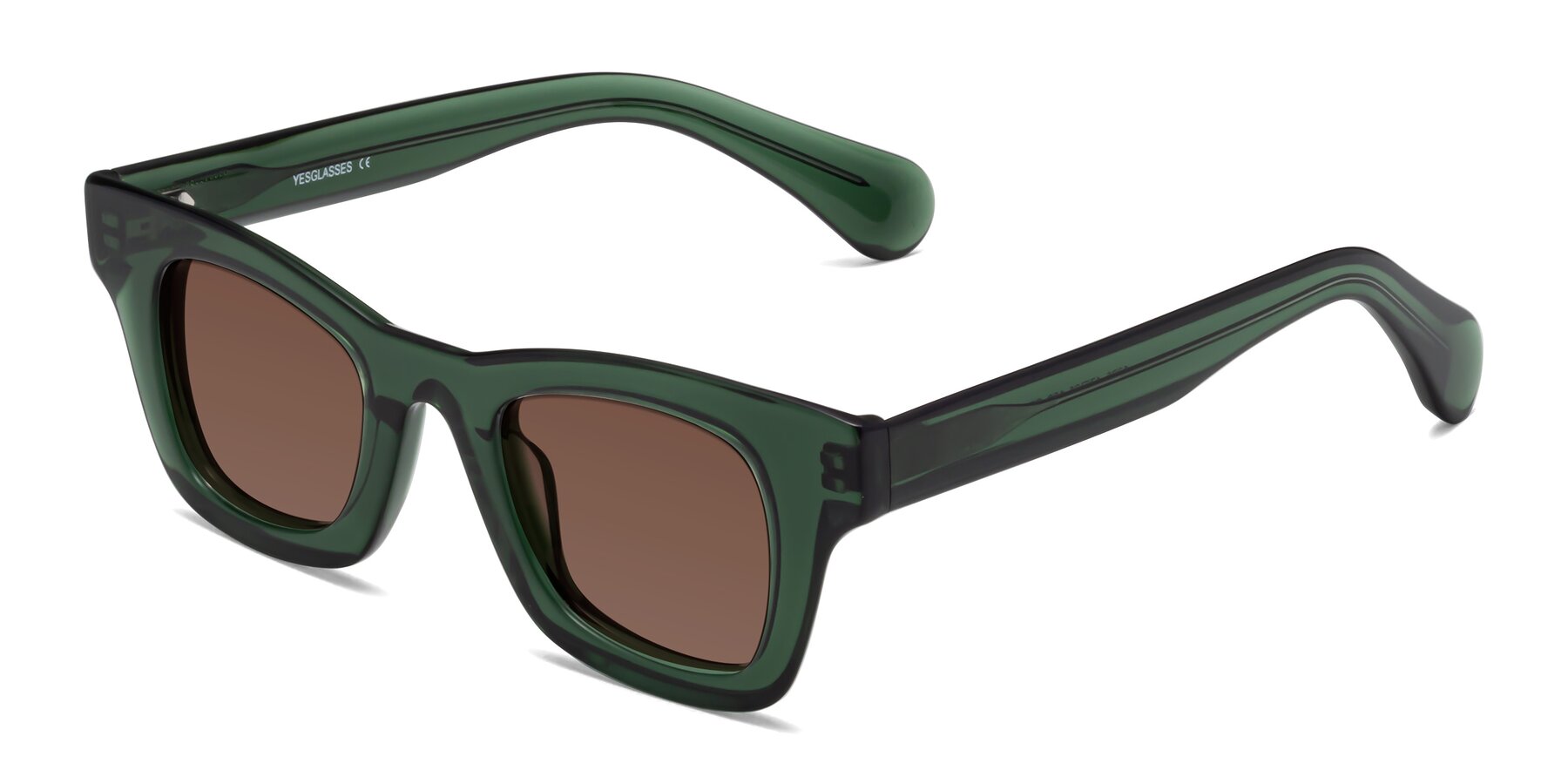 Angle of Route in Jade Green with Brown Tinted Lenses