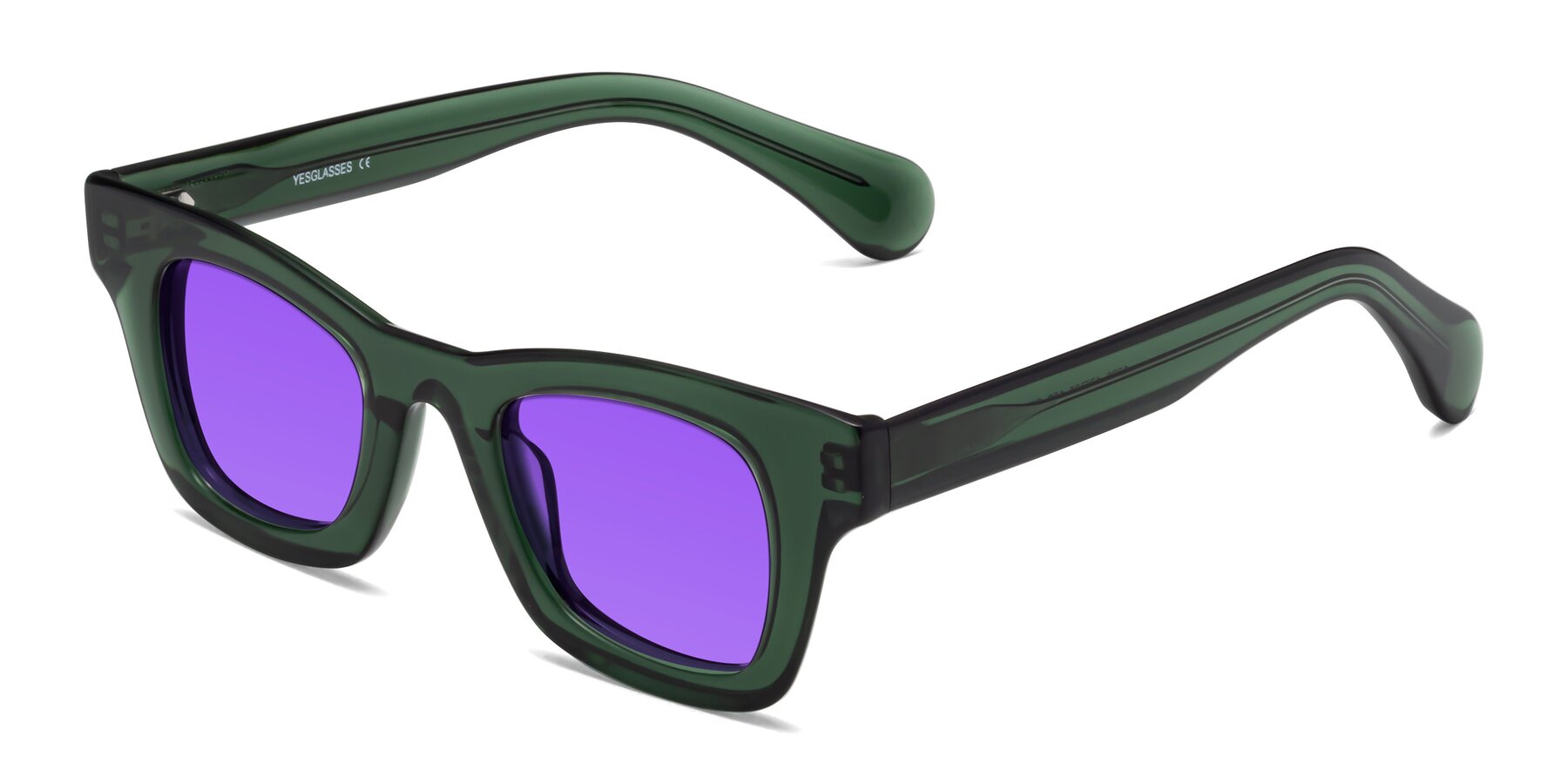 Angle of Route in Jade Green with Purple Tinted Lenses