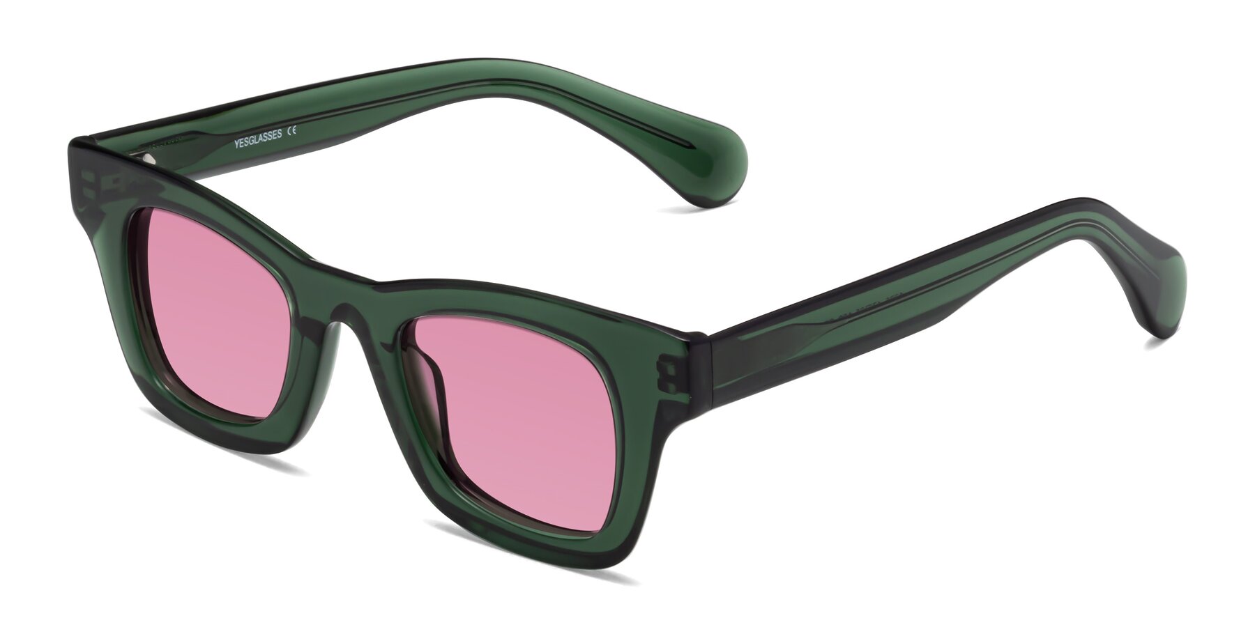 Angle of Route in Jade Green with Medium Wine Tinted Lenses