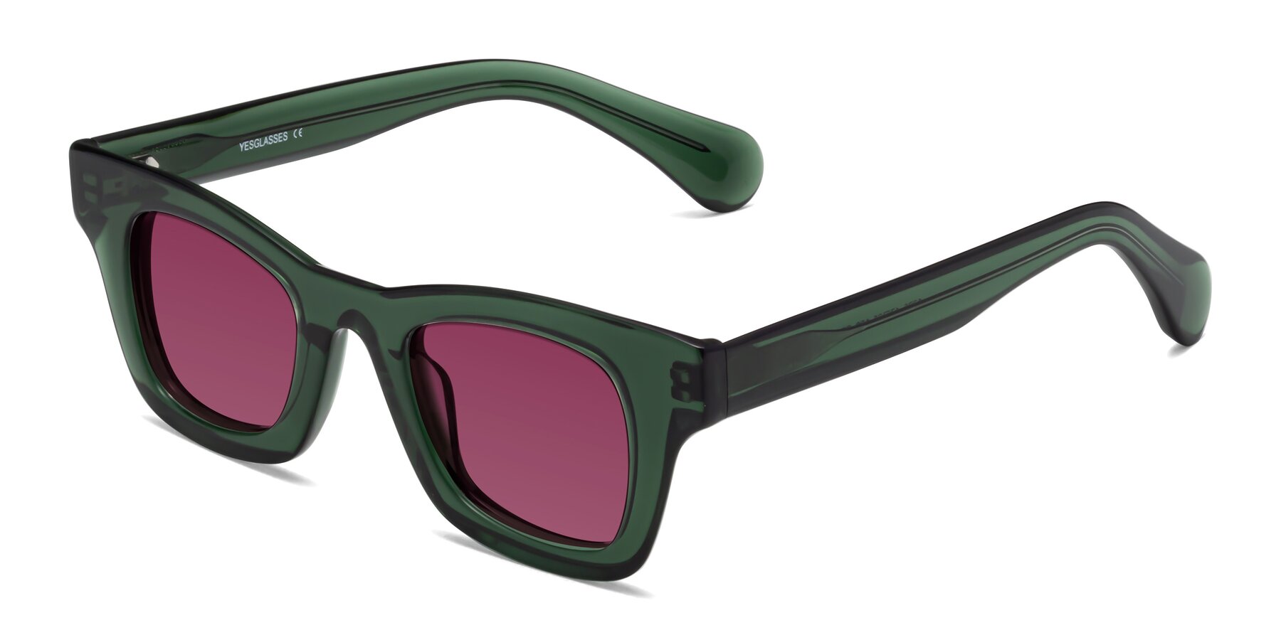 Angle of Route in Jade Green with Wine Tinted Lenses