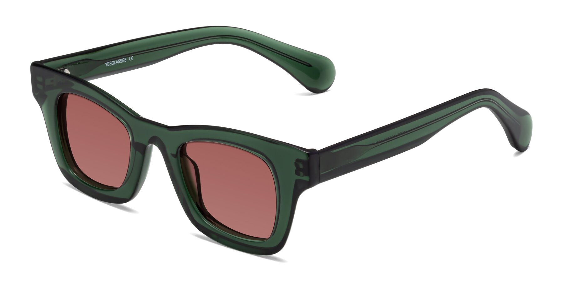 Angle of Route in Jade Green with Garnet Tinted Lenses