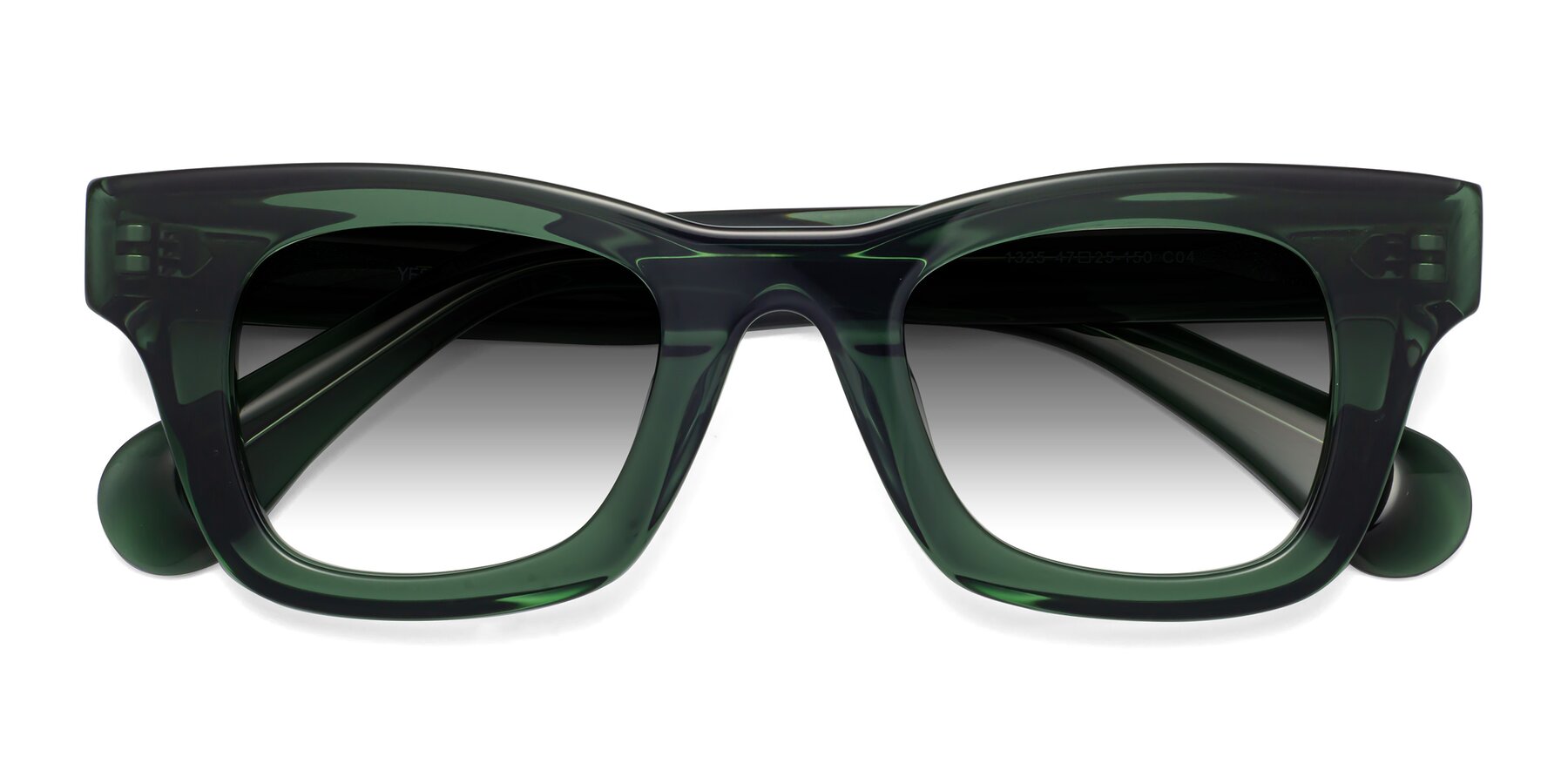 Folded Front of Route in Jade Green with Gray Gradient Lenses