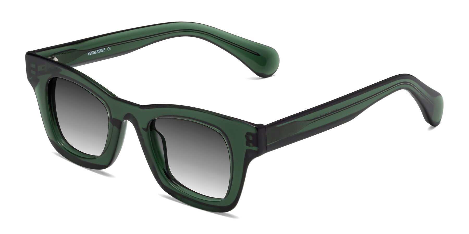 Angle of Route in Jade Green with Gray Gradient Lenses
