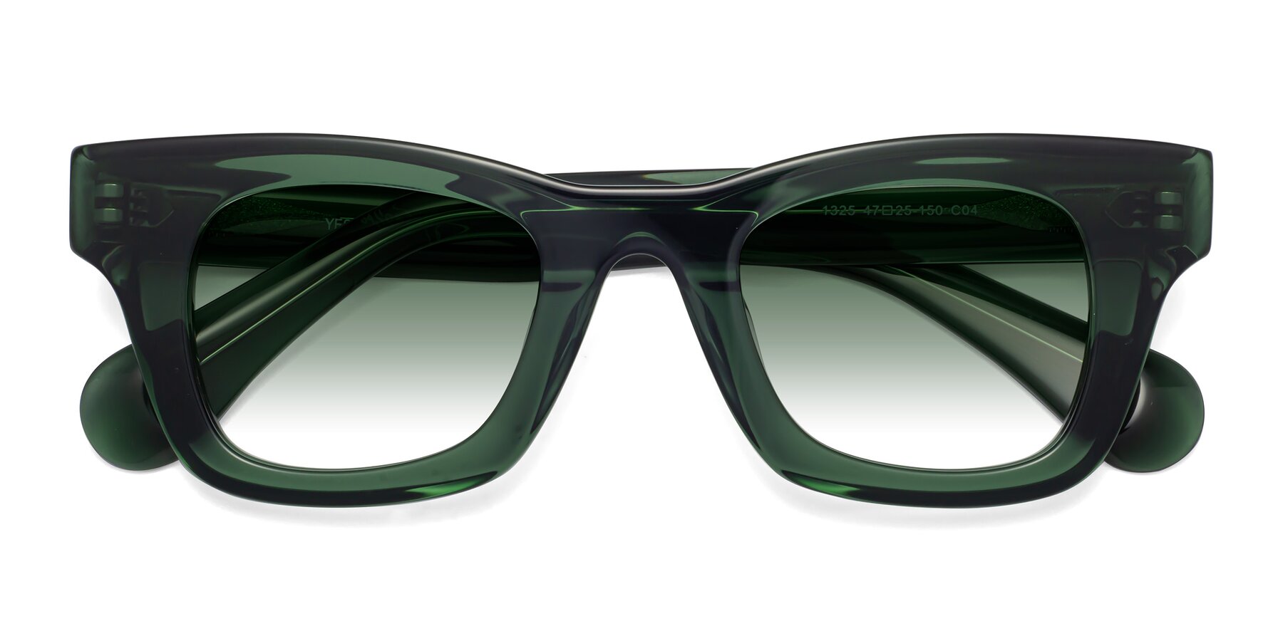 Folded Front of Route in Jade Green with Green Gradient Lenses