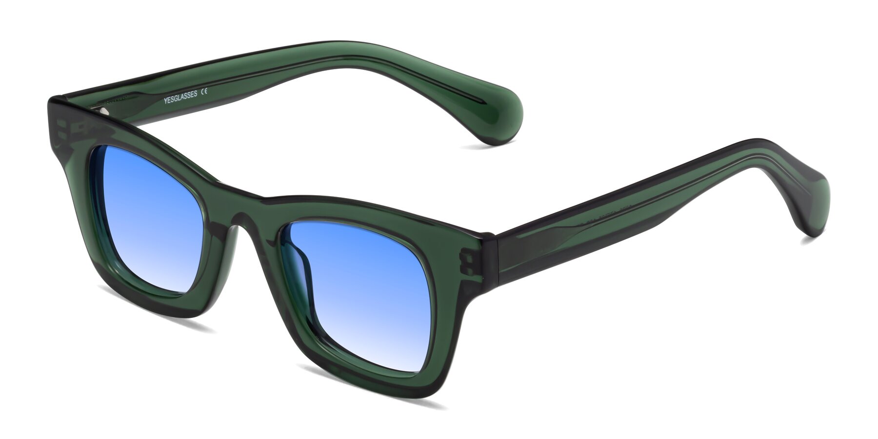 Angle of Route in Jade Green with Blue Gradient Lenses