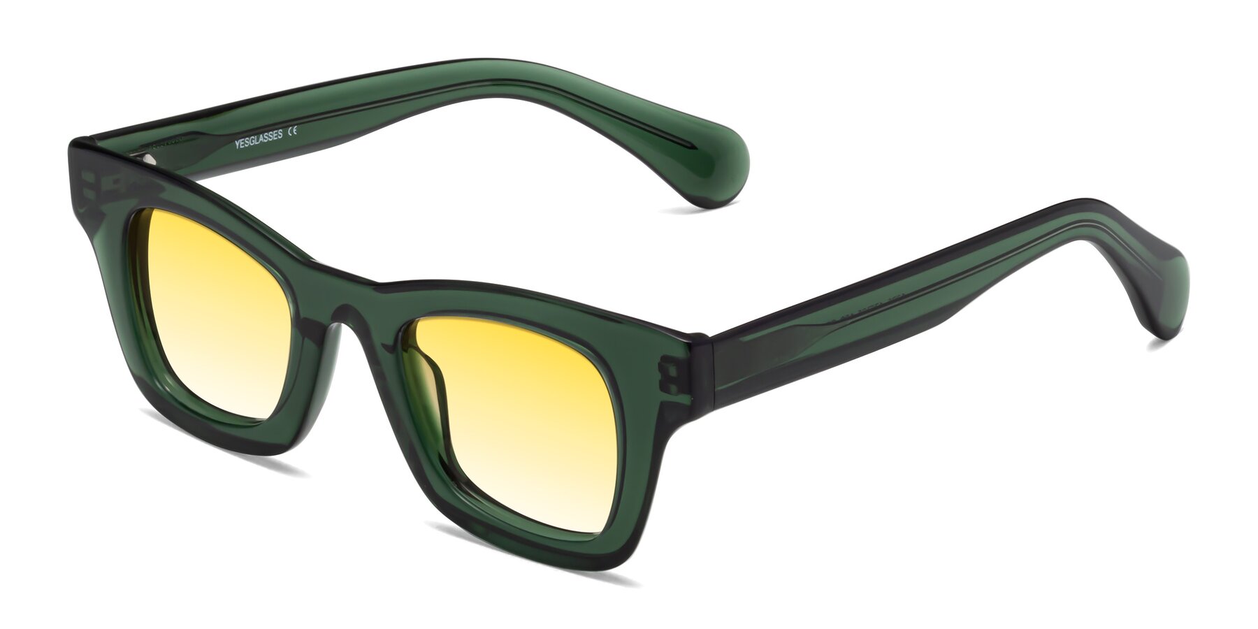 Angle of Route in Jade Green with Yellow Gradient Lenses