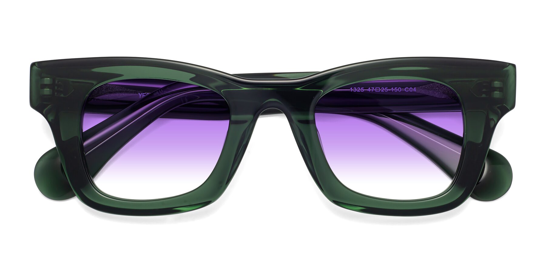 Folded Front of Route in Jade Green with Purple Gradient Lenses