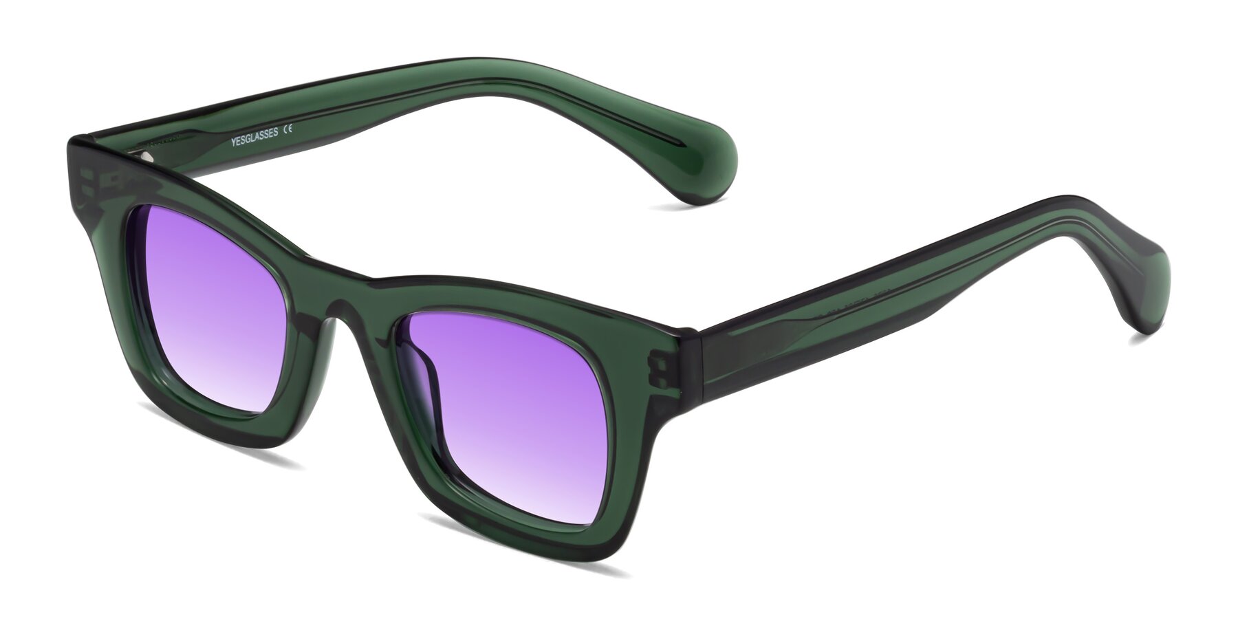Angle of Route in Jade Green with Purple Gradient Lenses