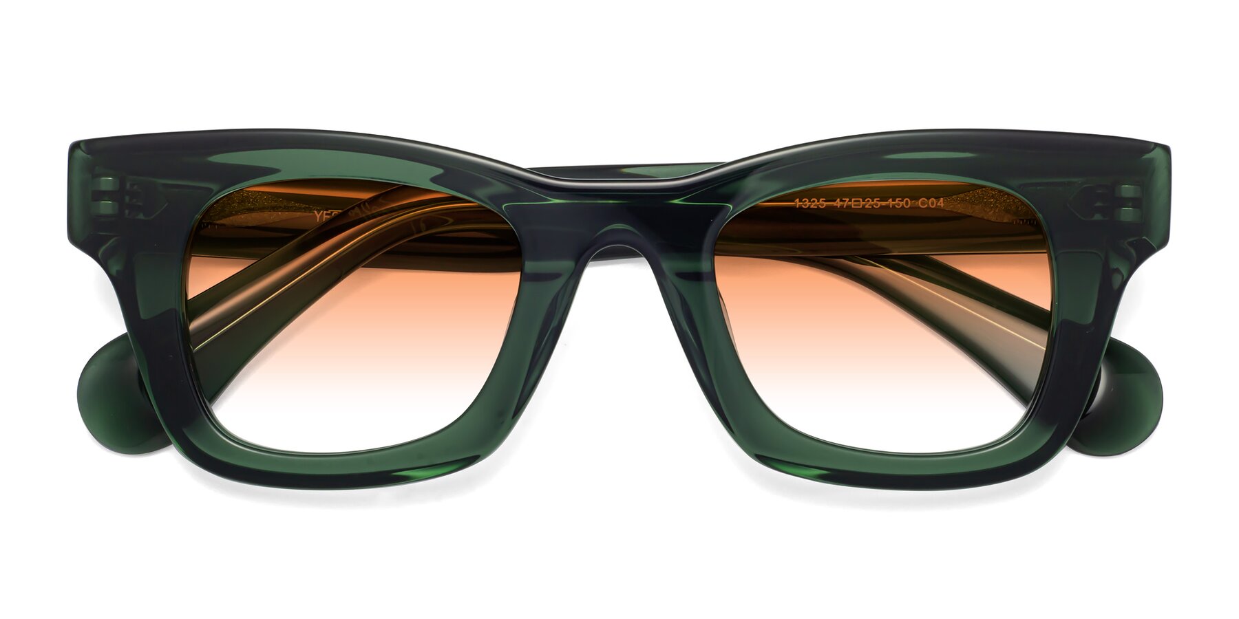 Folded Front of Route in Jade Green with Orange Gradient Lenses