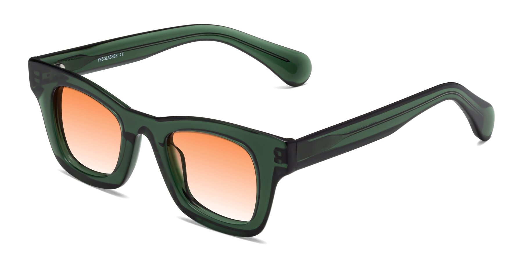 Angle of Route in Jade Green with Orange Gradient Lenses