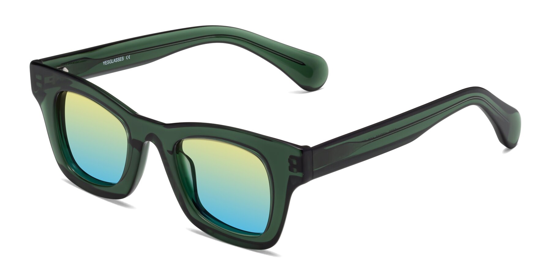 Angle of Route in Jade Green with Yellow / Blue Gradient Lenses