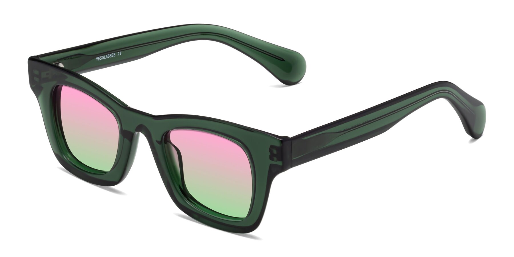 Angle of Route in Jade Green with Pink / Green Gradient Lenses