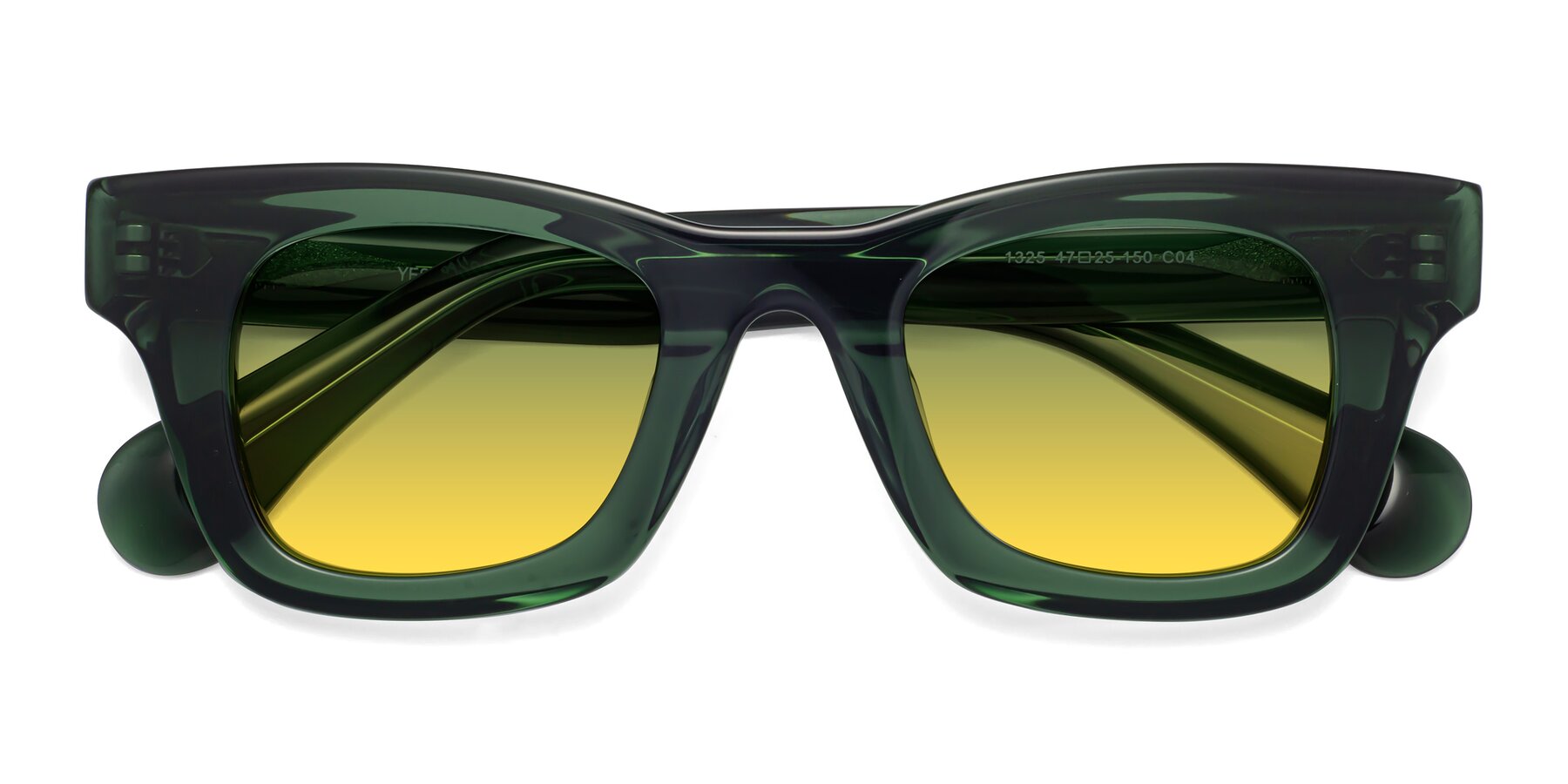 Folded Front of Route in Jade Green with Green / Yellow Gradient Lenses