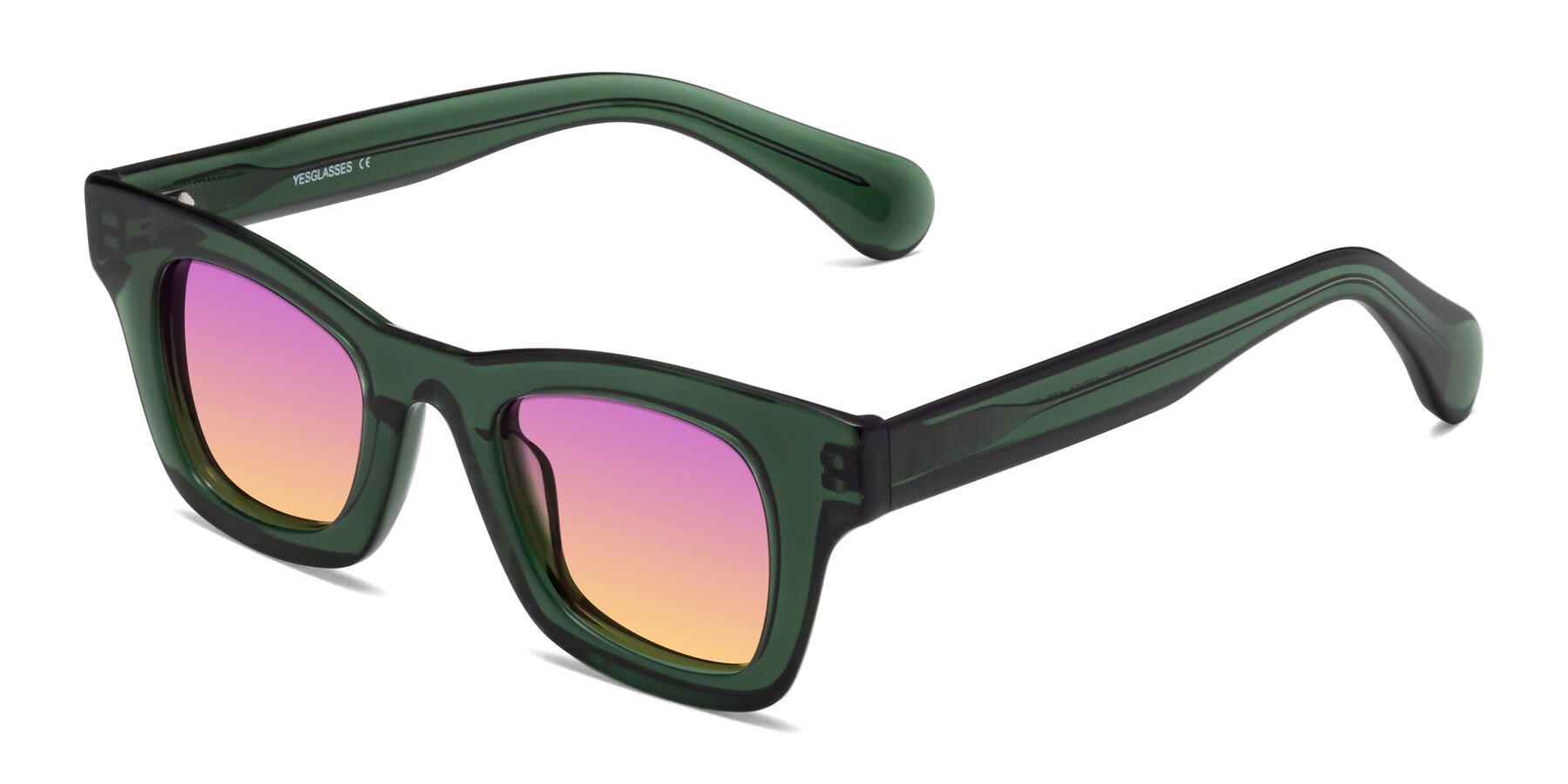 Angle of Route in Jade Green with Purple / Yellow Gradient Lenses
