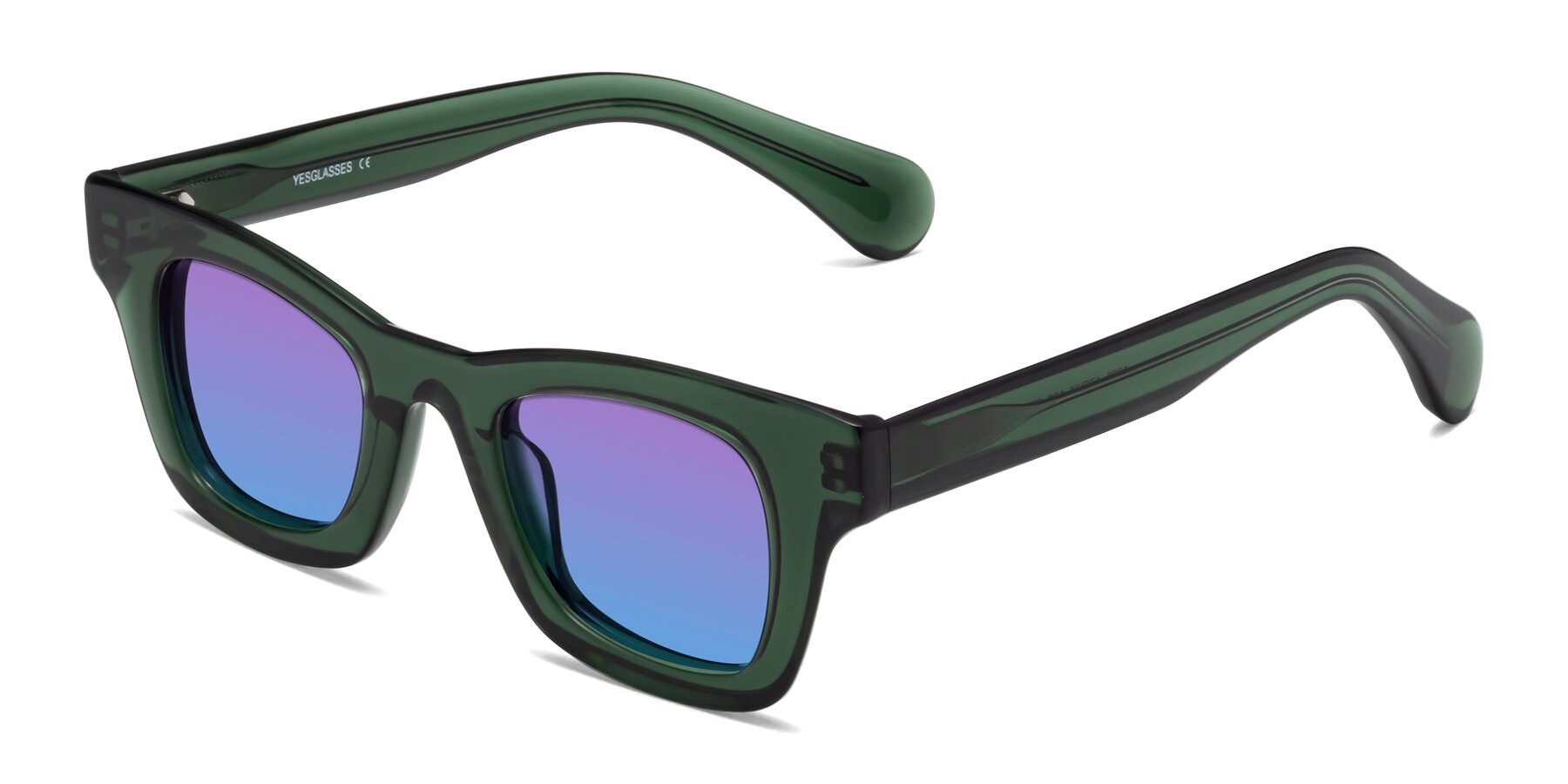 Angle of Route in Jade Green with Purple / Blue Gradient Lenses