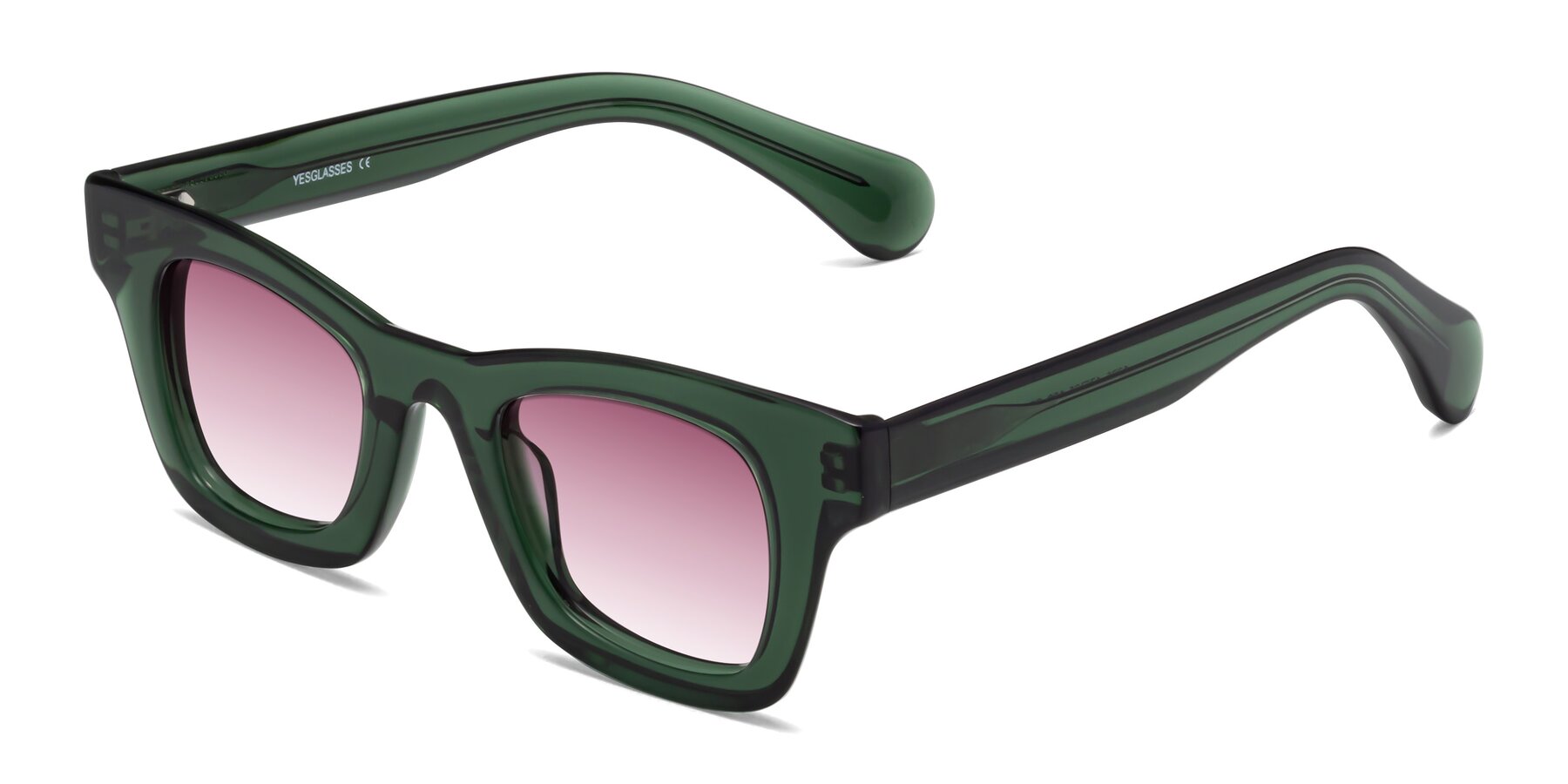 Angle of Route in Jade Green with Wine Gradient Lenses