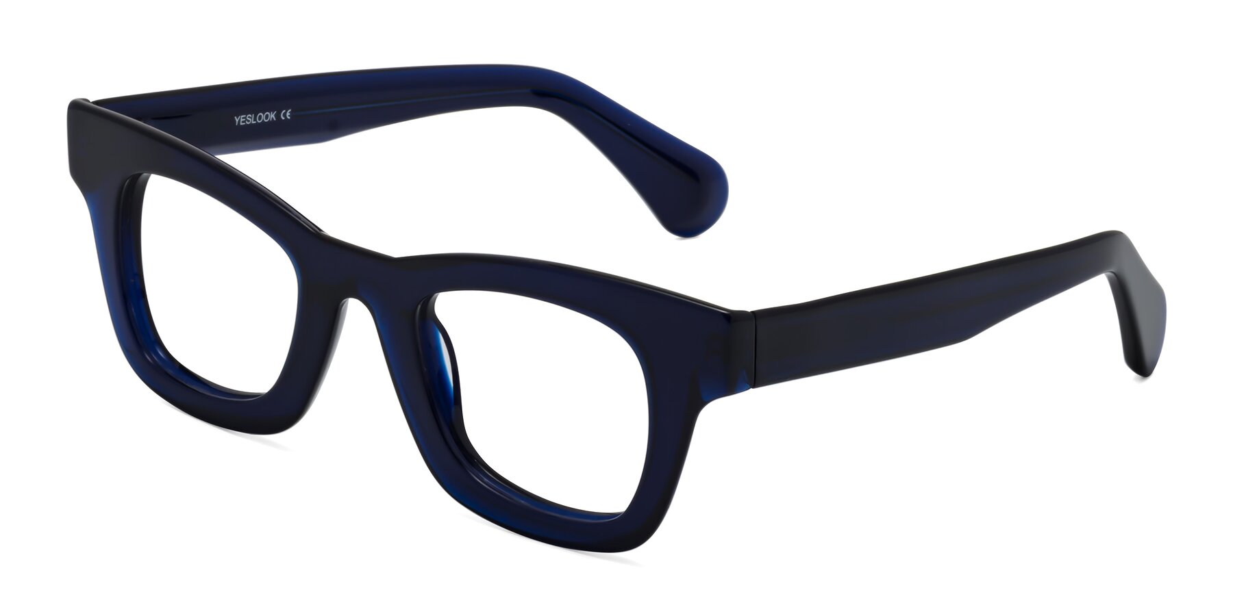 Angle of Route in Dark Navy with Clear Reading Eyeglass Lenses
