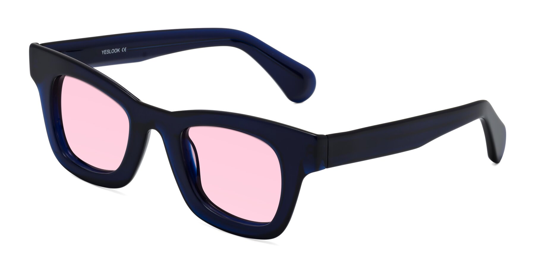 Angle of Route in Dark Navy with Light Pink Tinted Lenses