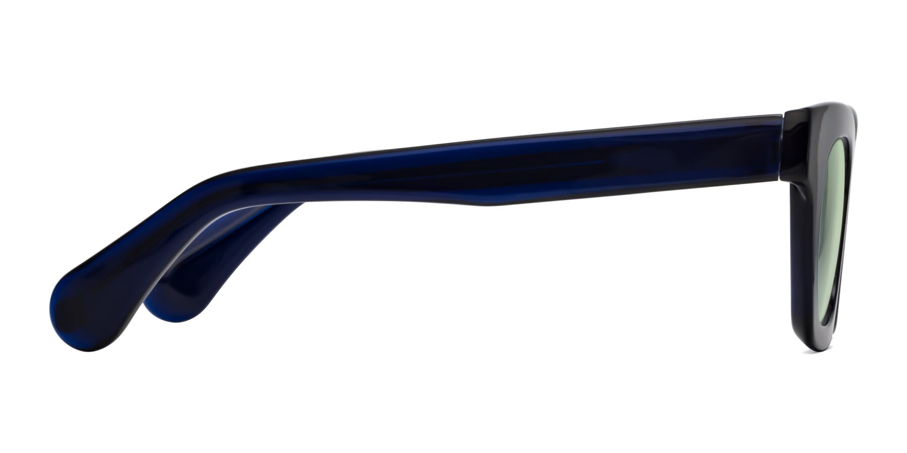 Side of Route in Dark Navy with Light Green Tinted Lenses