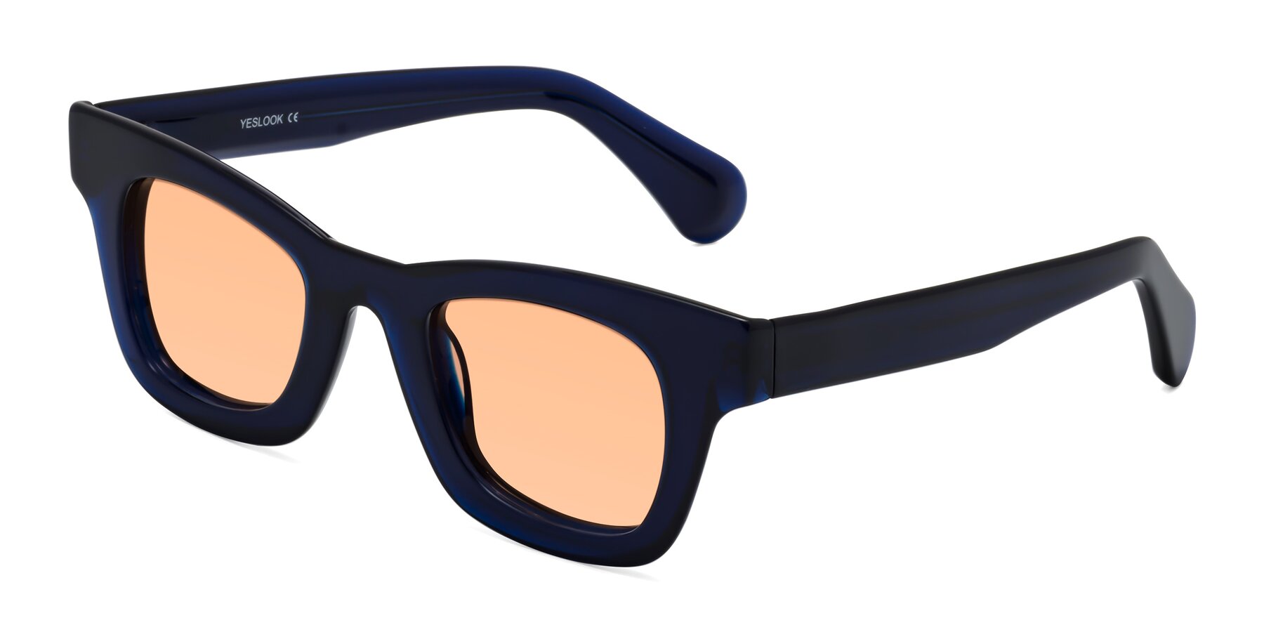Angle of Route in Dark Navy with Light Orange Tinted Lenses