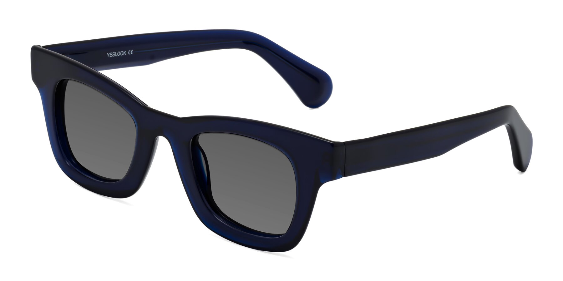 Angle of Route in Dark Navy with Medium Gray Tinted Lenses