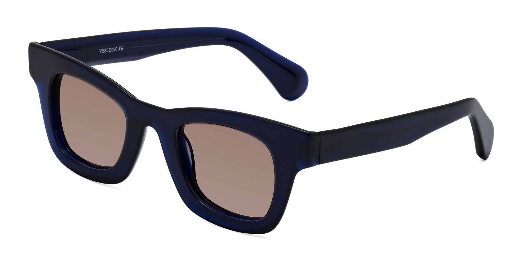 Angle of Route in Dark Navy with Medium Brown Tinted Lenses