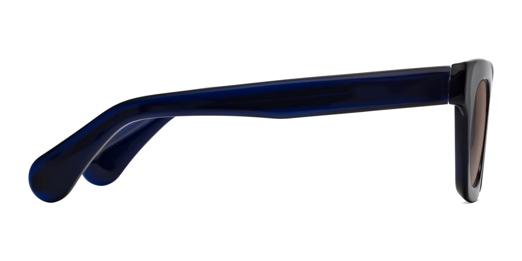 Side of Route in Dark Navy with Medium Brown Tinted Lenses