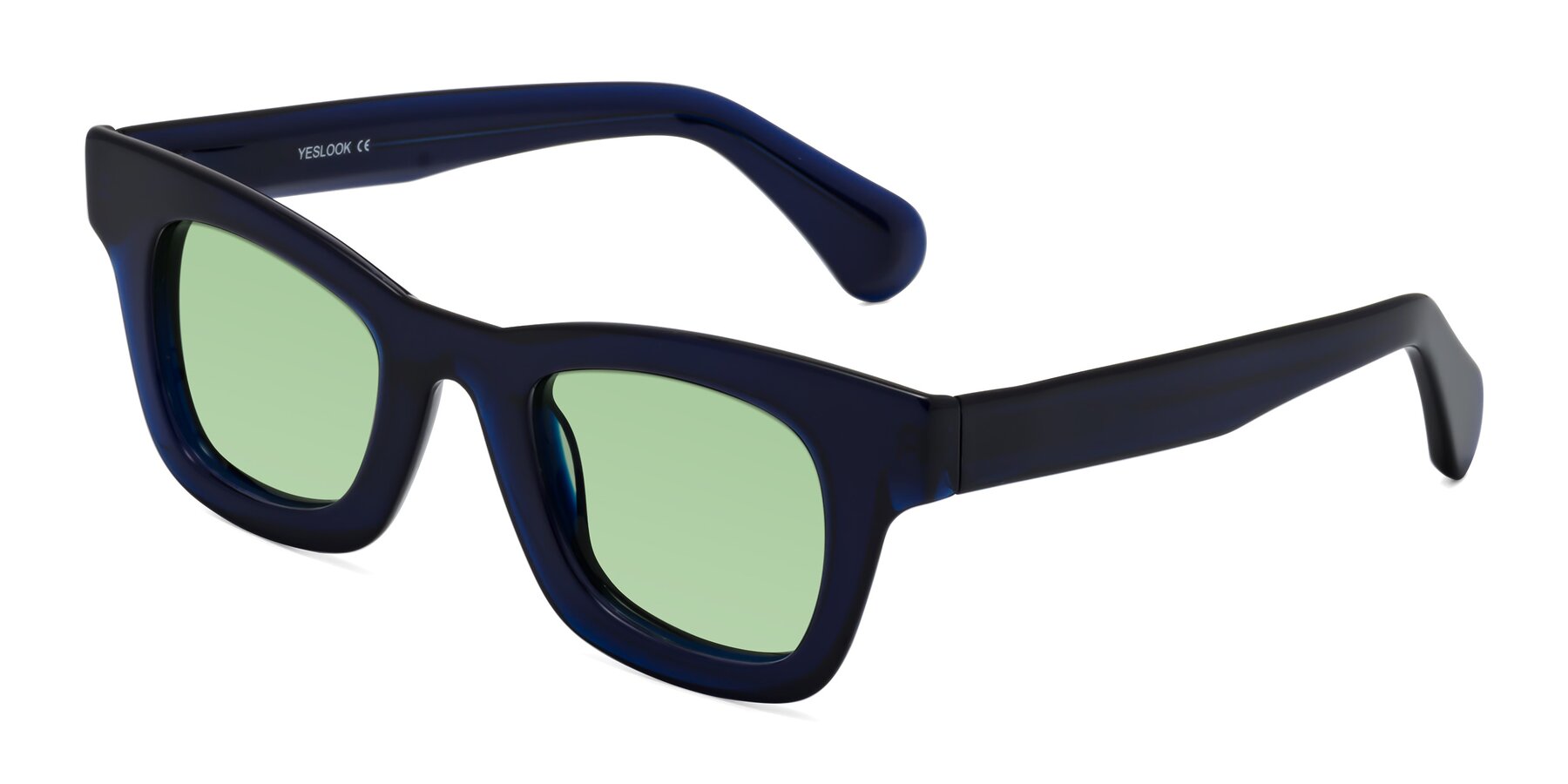 Angle of Route in Dark Navy with Medium Green Tinted Lenses