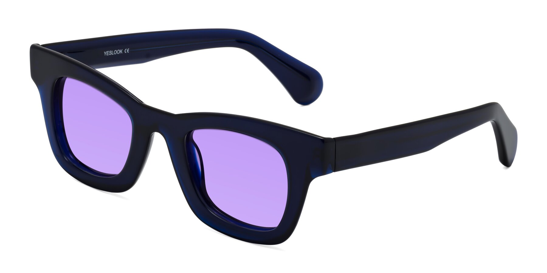 Angle of Route in Dark Navy with Medium Purple Tinted Lenses