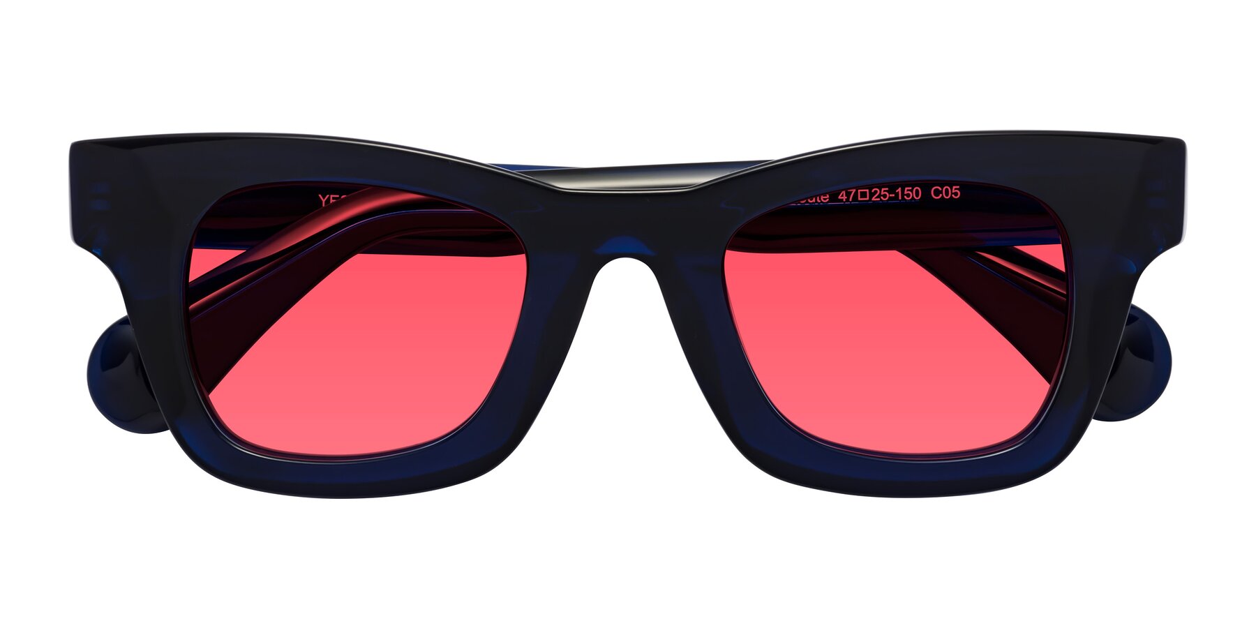 Folded Front of Route in Dark Navy with Red Tinted Lenses