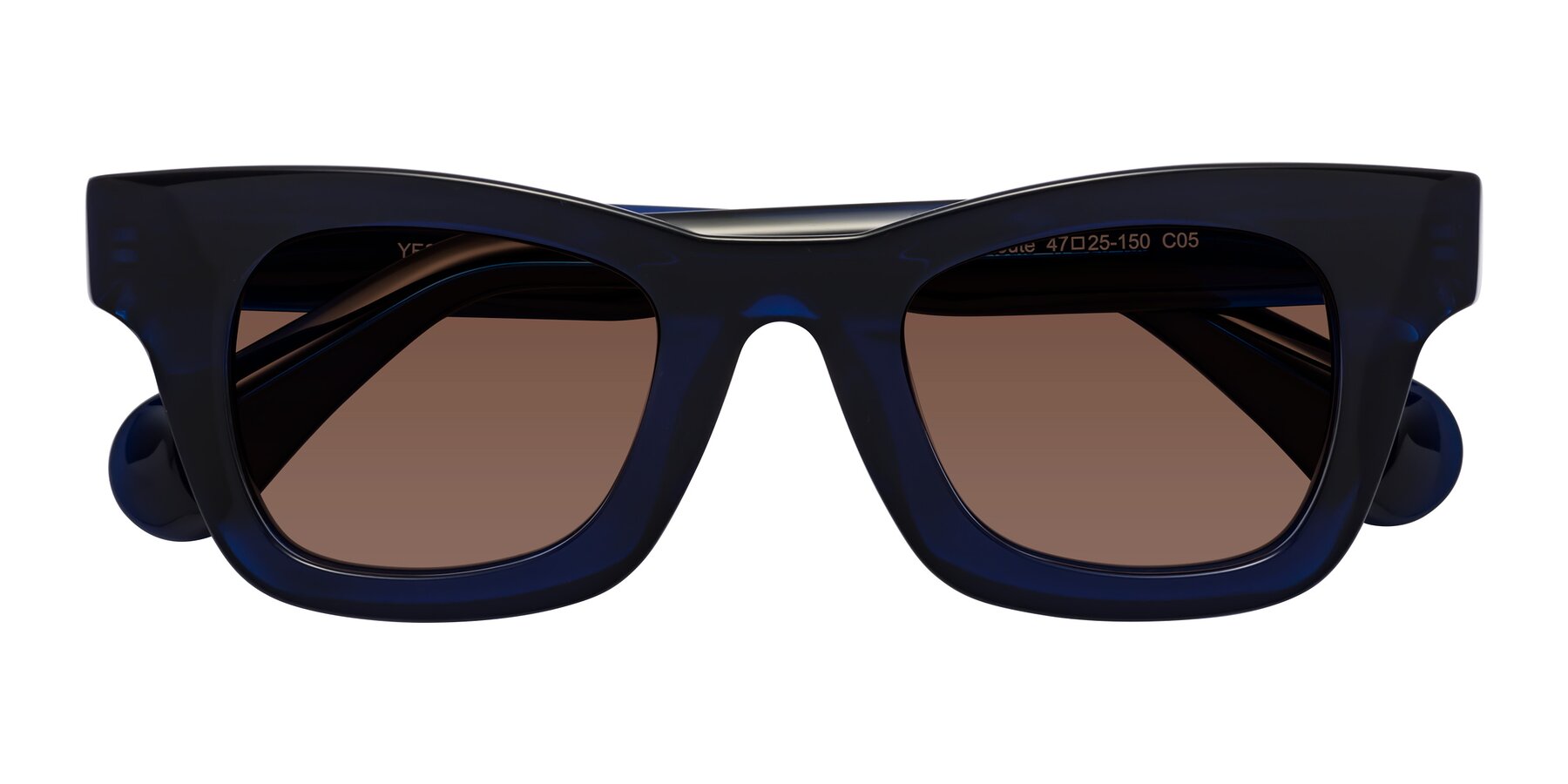 Folded Front of Route in Dark Navy with Brown Tinted Lenses