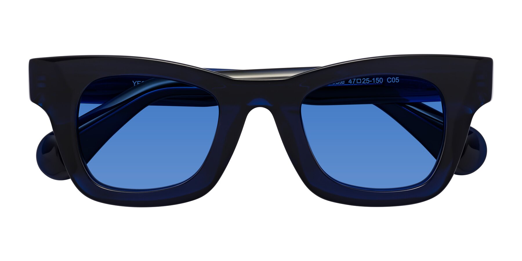 Folded Front of Route in Dark Navy with Blue Tinted Lenses