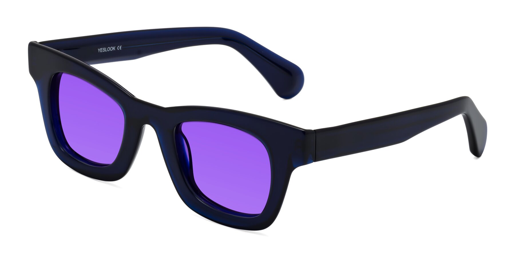 Angle of Route in Dark Navy with Purple Tinted Lenses