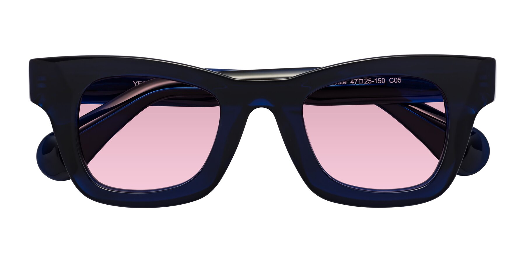 Folded Front of Route in Dark Navy with Light Wine Tinted Lenses