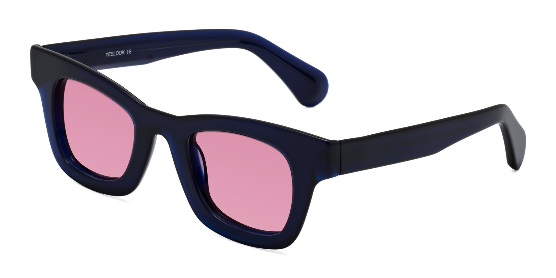 Angle of Route in Dark Navy with Medium Wine Tinted Lenses