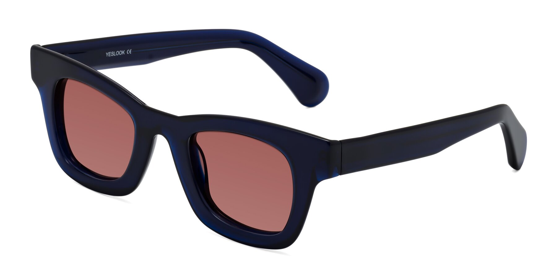 Angle of Route in Dark Navy with Garnet Tinted Lenses
