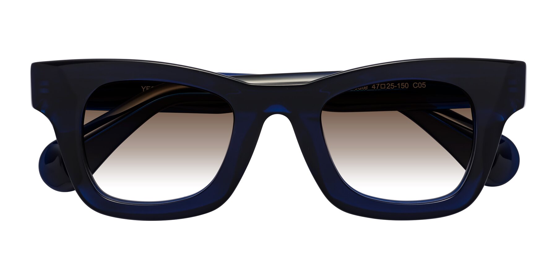 Folded Front of Route in Dark Navy with Brown Gradient Lenses