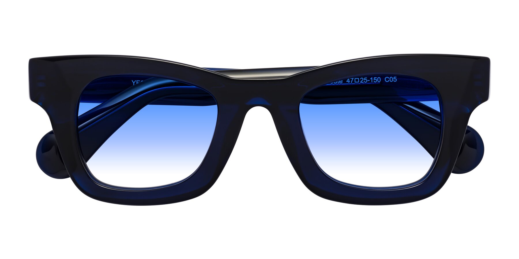 Folded Front of Route in Dark Navy with Blue Gradient Lenses