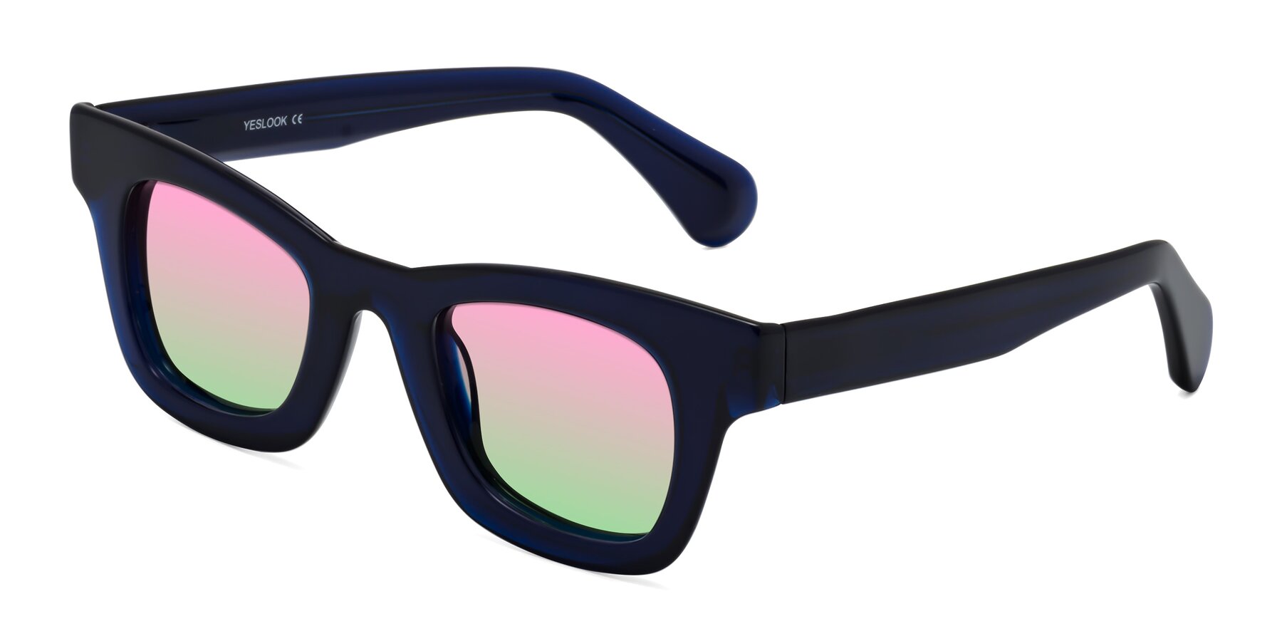 Angle of Route in Dark Navy with Pink / Green Gradient Lenses