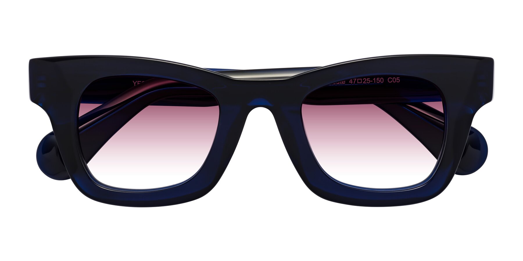 Folded Front of Route in Dark Navy with Wine Gradient Lenses