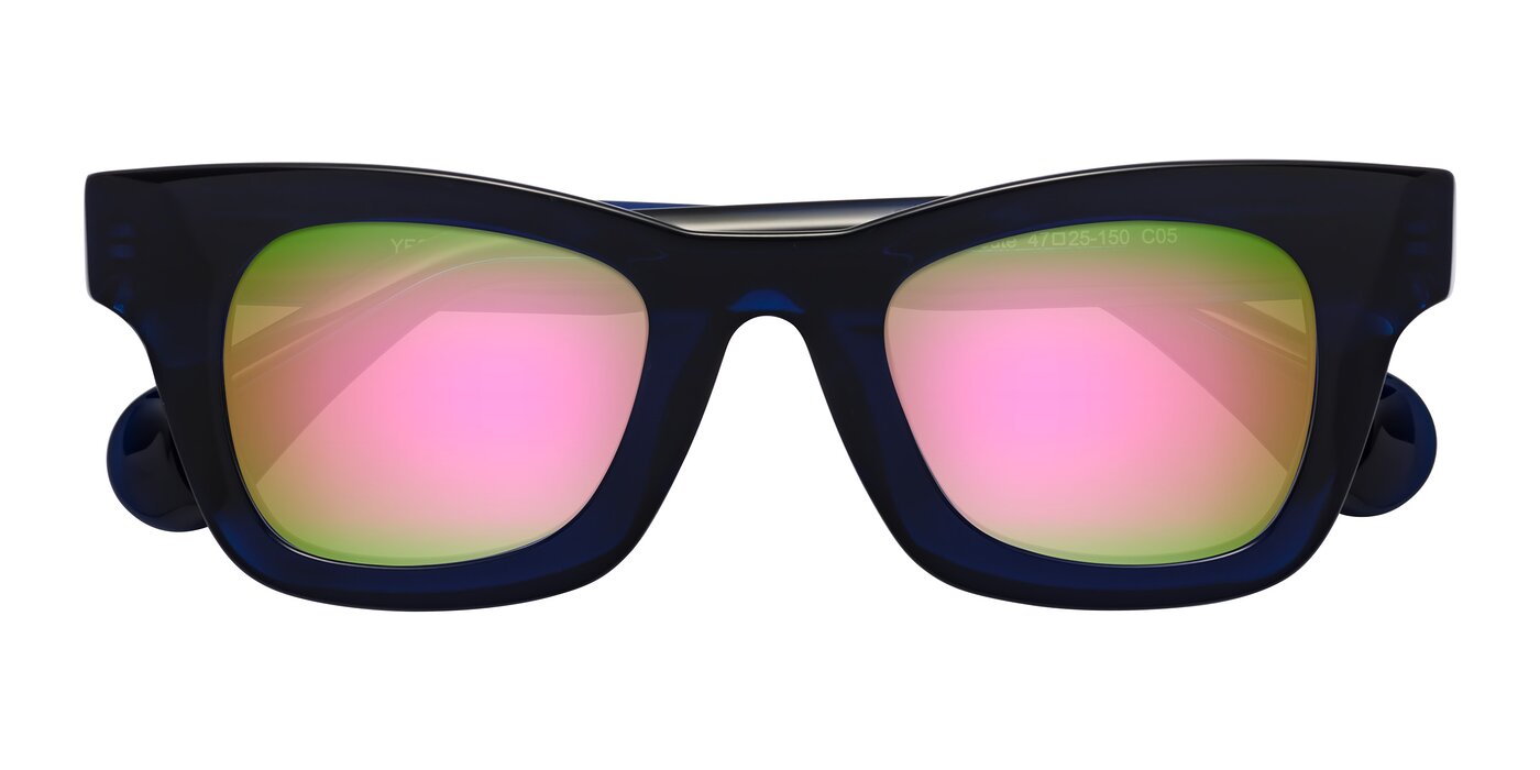 Route - Dark Navy Flash Mirrored Sunglasses