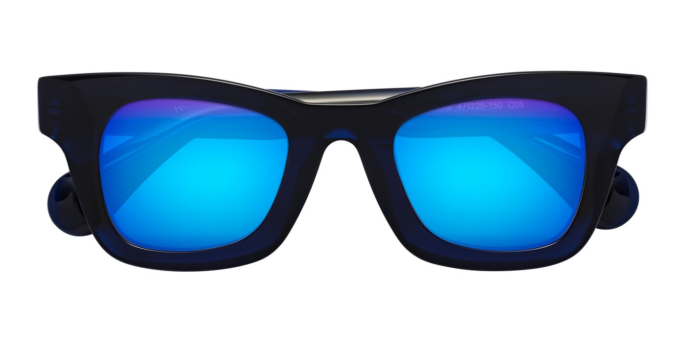 Route - Dark Navy Flash Mirrored Sunglasses