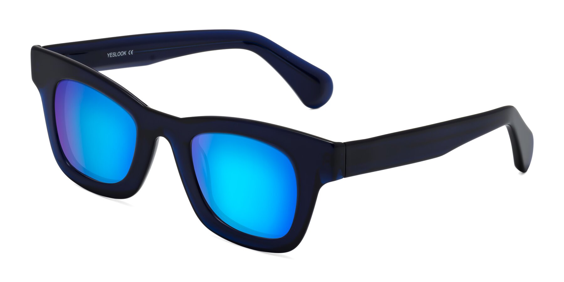 Angle of Route in Dark Navy with Blue Mirrored Lenses