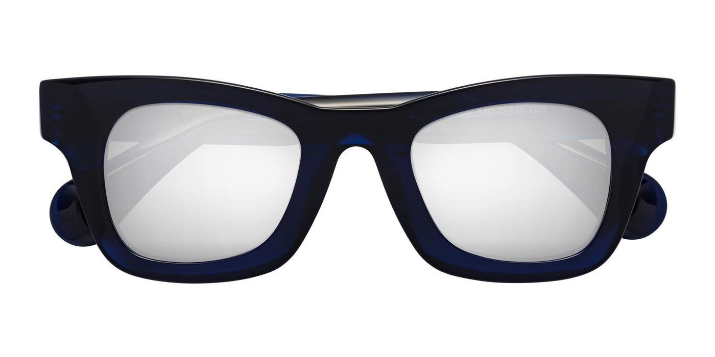 Route - Dark Navy Flash Mirrored Sunglasses