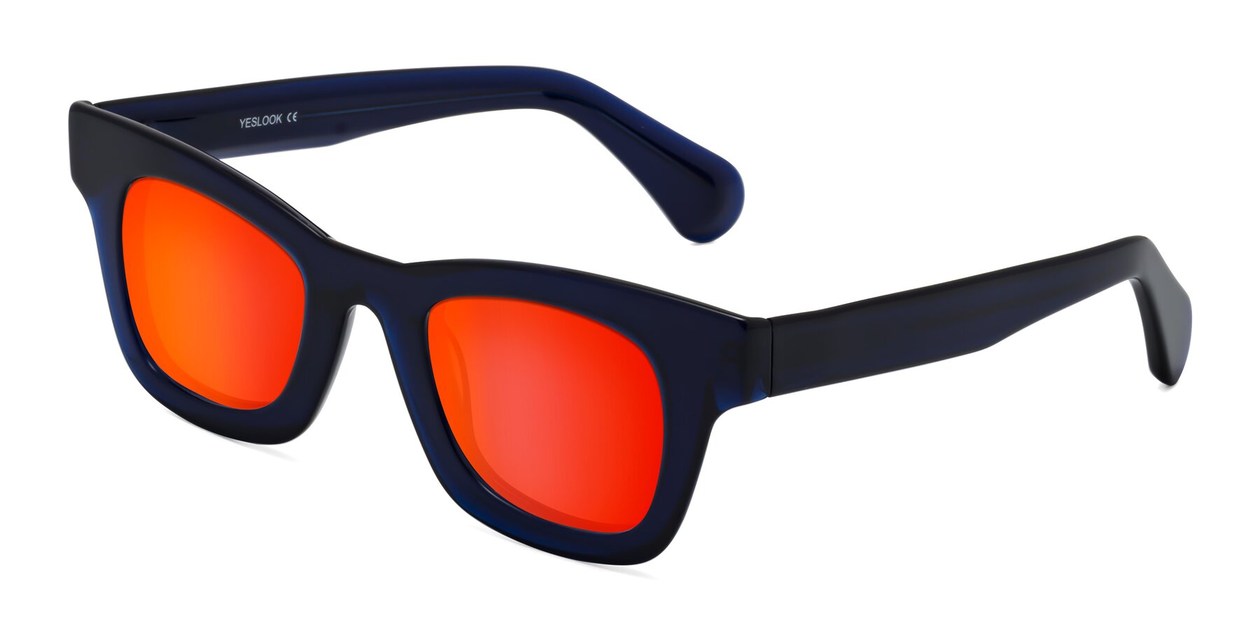 Angle of Route in Dark Navy with Red Gold Mirrored Lenses