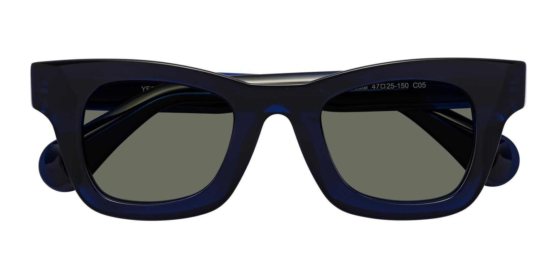Folded Front of Route in Dark Navy with Gray Polarized Lenses