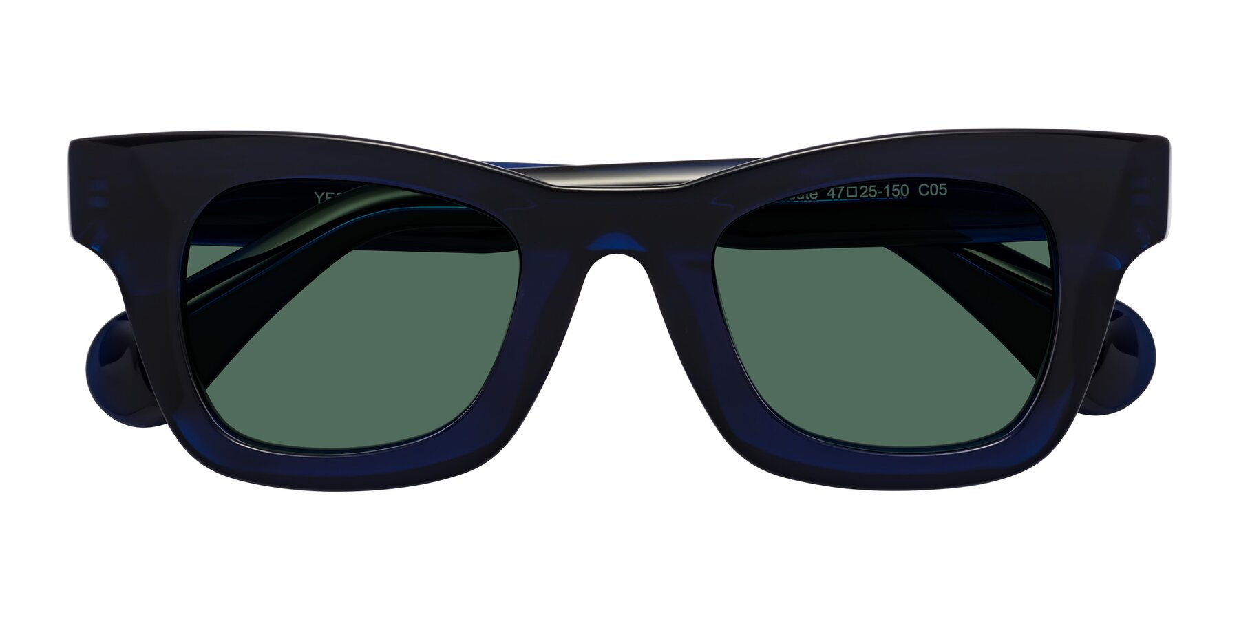 Folded Front of Route in Dark Navy with Green Polarized Lenses