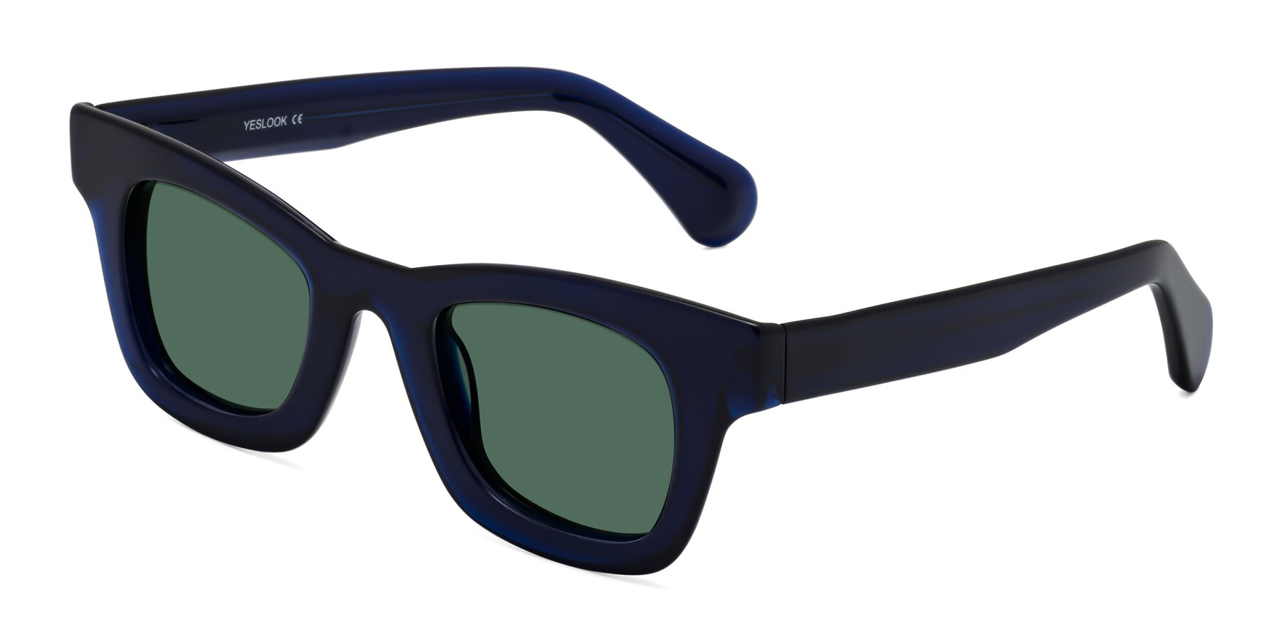 Angle of Route in Dark Navy with Green Polarized Lenses