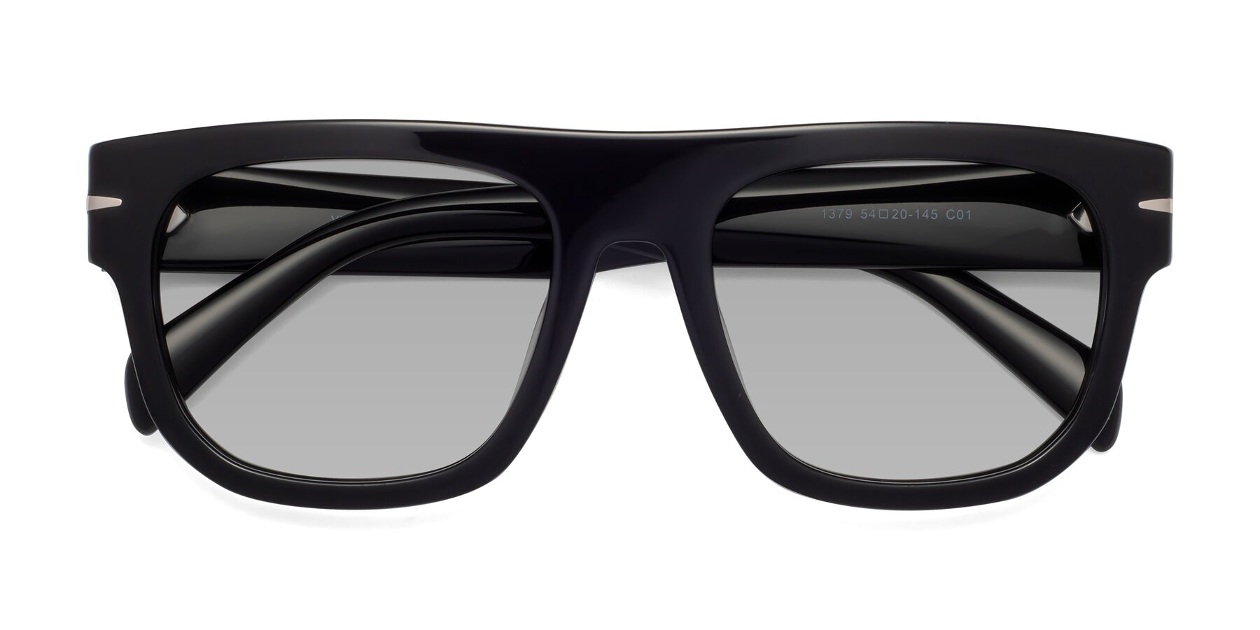 Folded Front of Campbell in Black with Light Gray Tinted Lenses